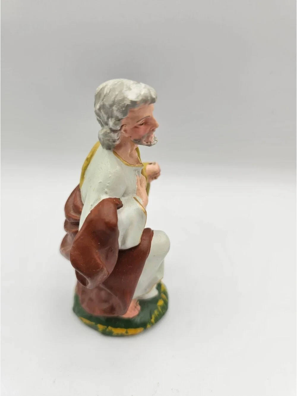 Vintage 1960s Paper Mache Christmas Nativity Figure Kneeling Wise Man Fontanini